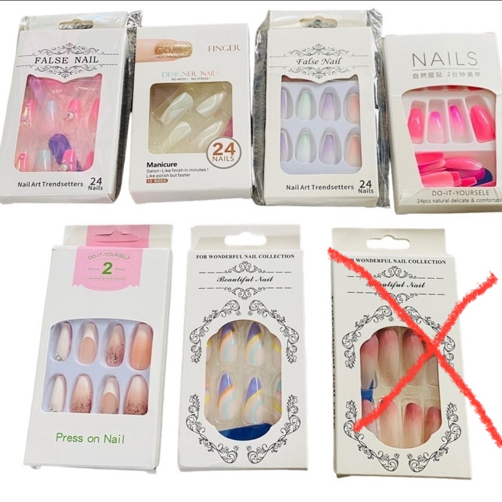 NEW in Box 6 Long Stiletto Style Press On Fake Nails